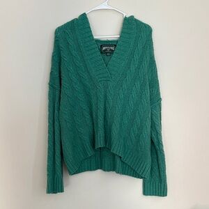 American Eagle Outfitters Green V-Neck Sweater